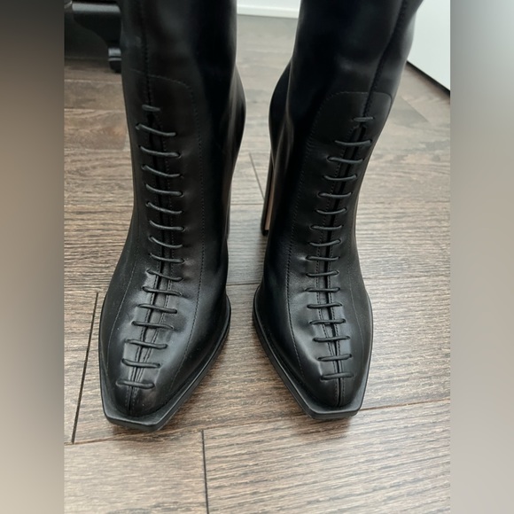 Armani boots worn only once, lace up front detail and Armani signature on back. - Picture 4 of 4